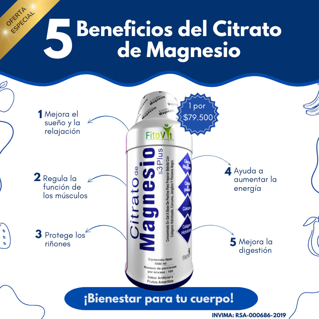 💧 Citrato de Magnesio S3-Plus – Tu Dosis Diaria de Bienestar Total