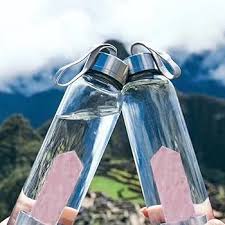 💎 Botella de Agua de Cristal con Cuarzo Natural 💎 - CuerAct