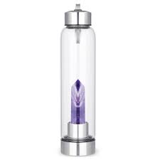 💎 Botella de Agua de Cristal con Cuarzo Natural 💎 - CuerAct