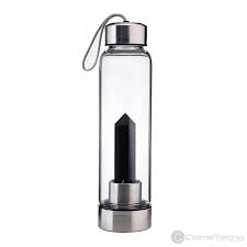 💎 Botella de Agua de Cristal con Cuarzo Natural 💎 - CuerAct