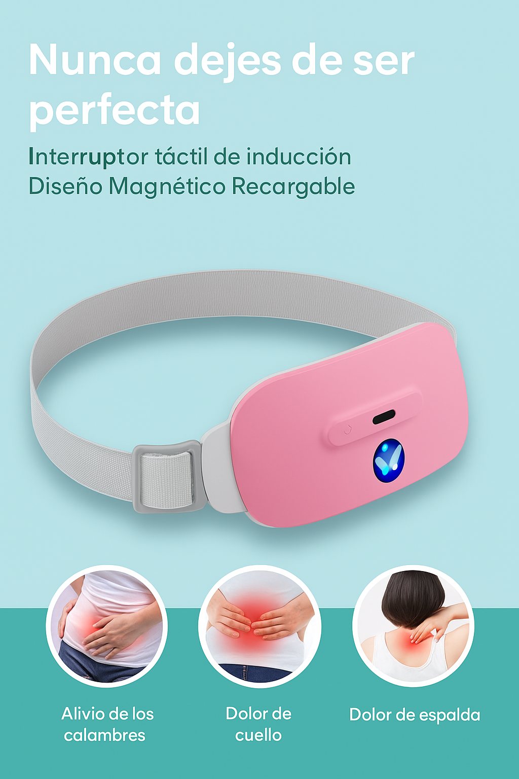 Cinturón Masajeador para Cólicos y Calambres – Alivio Inmediato con Calor Terapéutico