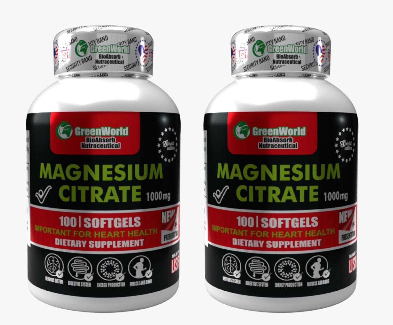 ✨ Citrato de Magnesio Greenworld (2 Unidades) – Salud Muscular, Ósea y Nerviosa ✨ - CuerAct