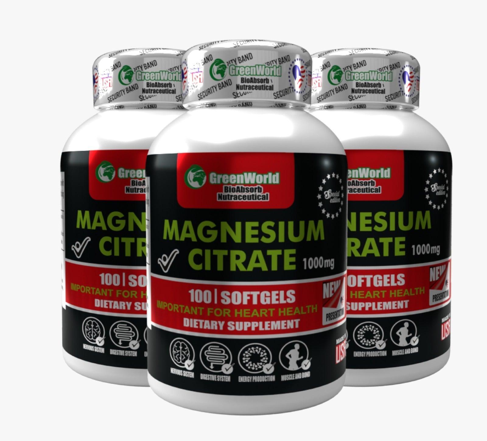 ✨ Citrato de Magnesio Greenworld (3 Unidades) – Bienestar Muscular, Óseo y Nervioso ✨ - CuerAct
