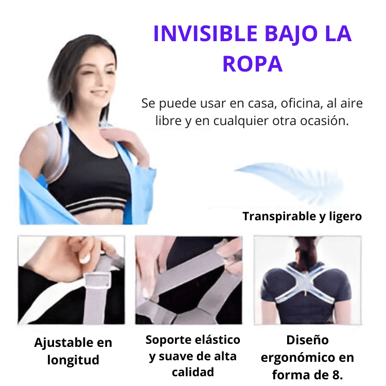 🦾 Corrector de Postura Inteligente con Vibración – Ajustable para Niños y Adultos - CuerAct