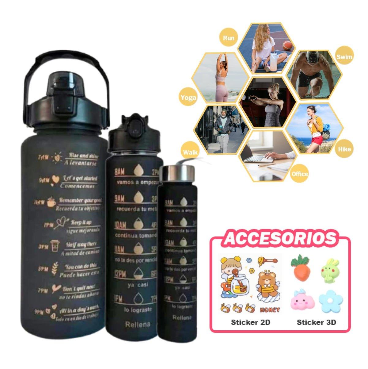 Trío de Termos Motivacionales - Botellas Deportivas 💧🏅 - CuerAct